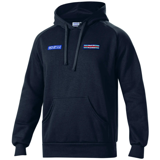 Męska bluza z kapturem Big Stripes Martini Racing – czarna