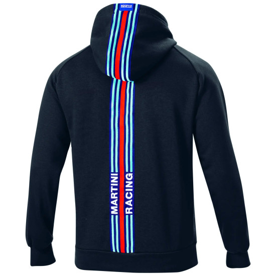Męska bluza z kapturem Big Stripes Martini Racing – czarna