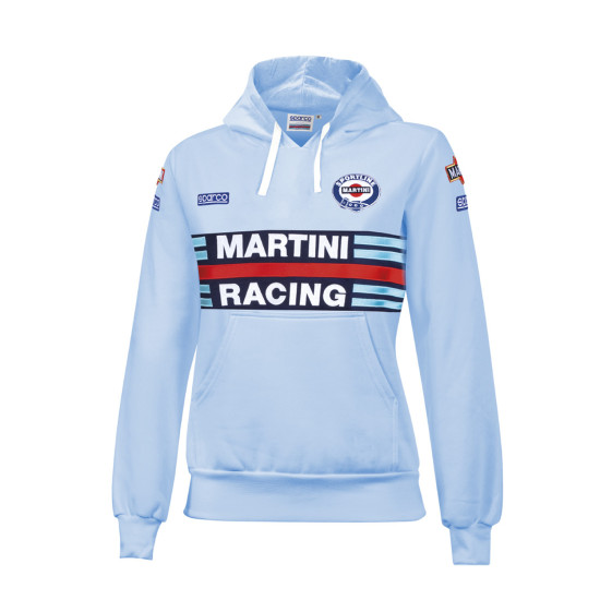 Bluza z kapturem damska Sparco Martini Racing – jasnoniebieska