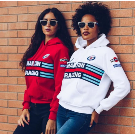 Bluza z kapturem damska Sparco Martini Racing – biała