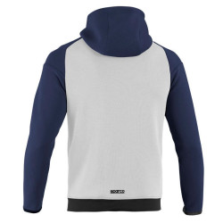 Bluza z kapturem na zamek Sparco - Biało Granatowa