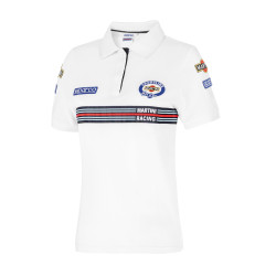 Damska koszulka polo Sparco Replica Martini Racing - Biała